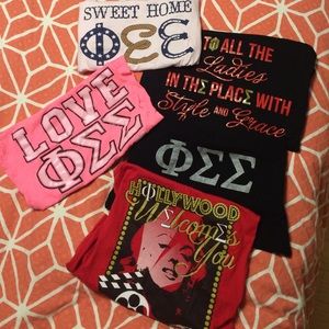 *BUNDLE* 5 American Apparel Phi Sigma Sigma shirts