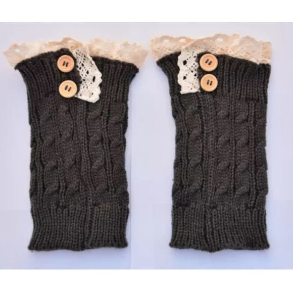 Miss V Accessories - NEW Knit Boot Cuffs Boot Socks in Dark Gray