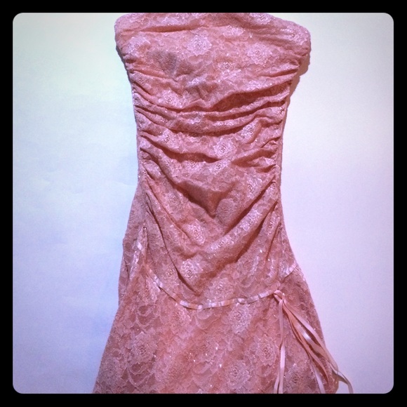 Pretty in Peach Shimmer Dress