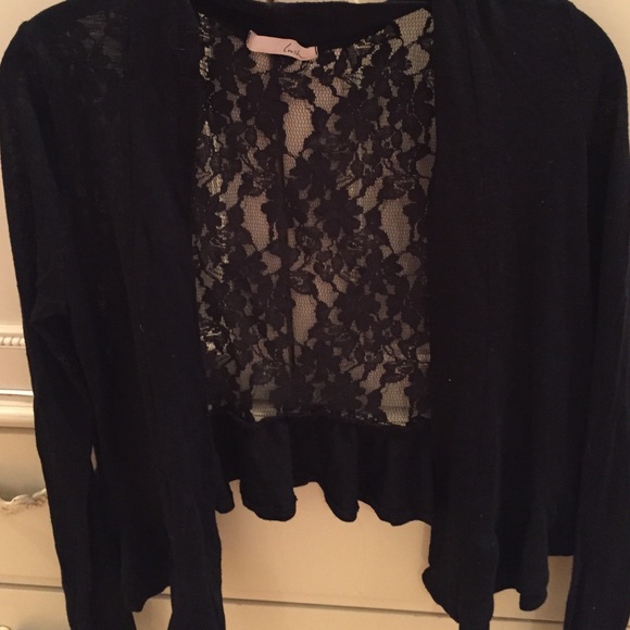 Lush Lace back and ruffle cardigan - Picture 2 of 3