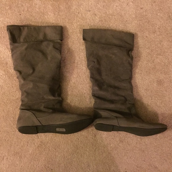 Grey Slouchy Boots
