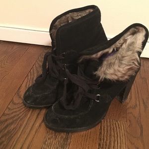 Steve Madden fur heel boots
