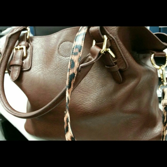 Brown and leopard charming charlie bag in a bag