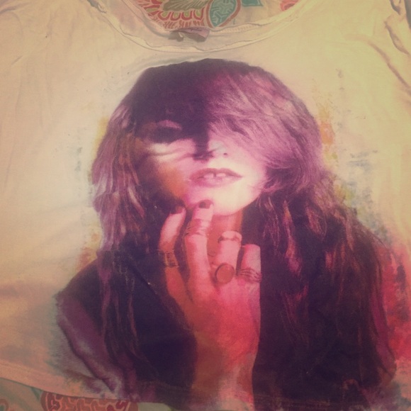 Off shoulder high cut shirt