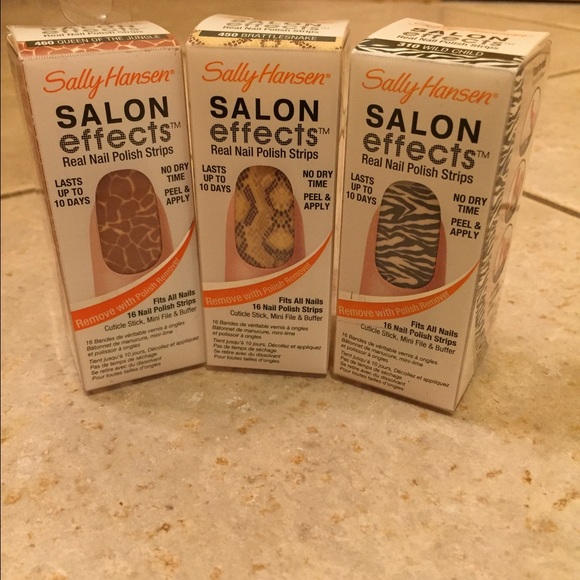 Lot of 3 Sally Hansen salon effects nail strips