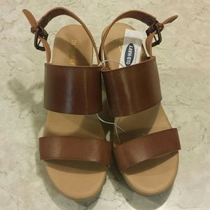 Brown Strap Wedges