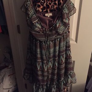 Strapless Aztec dress