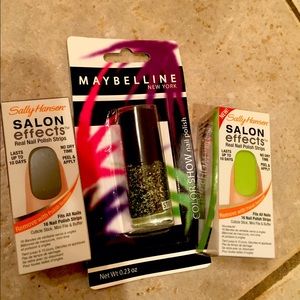 Black and green nail bundle