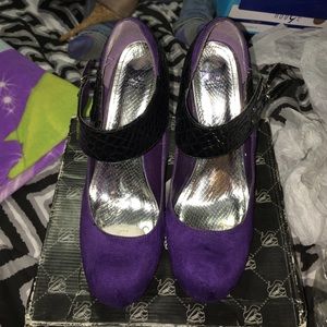 Purple and black platform heels size 11