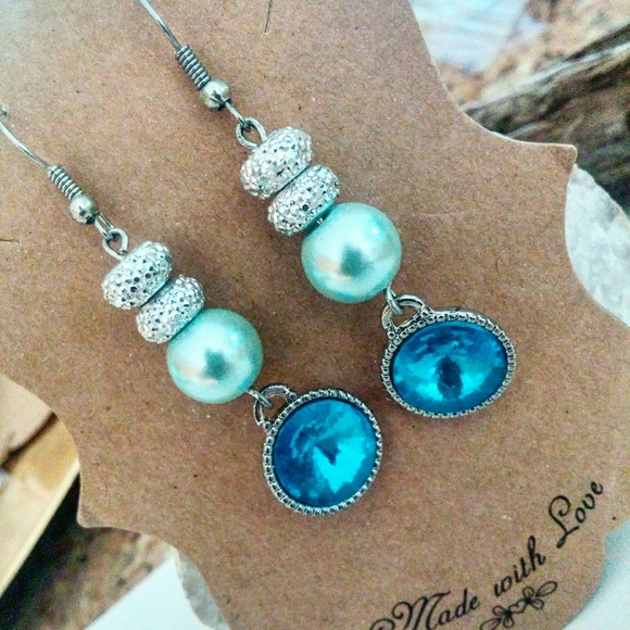 Dangle Winter Blue Earrings
