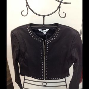 Paolo Santini leather cropped jacket