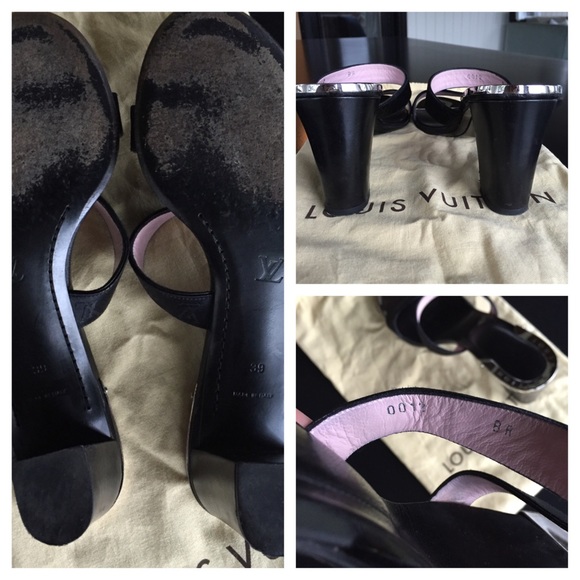 Louis Vuitton Black Strap Monogram Leather Sandal - Picture 4 of 4