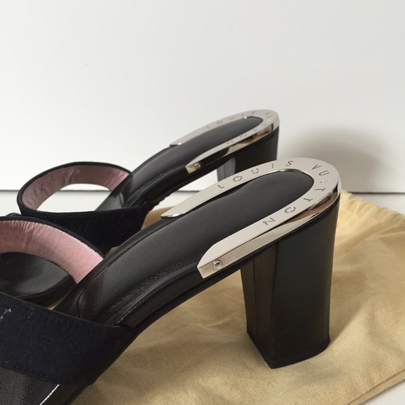 Louis Vuitton Black Strap Monogram Leather Sandal - Picture 2 of 4