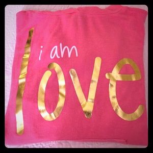 Peace Love World pink hoodie