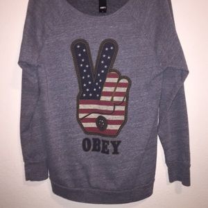 Obey Peace Fingers Crew Sweatshirt