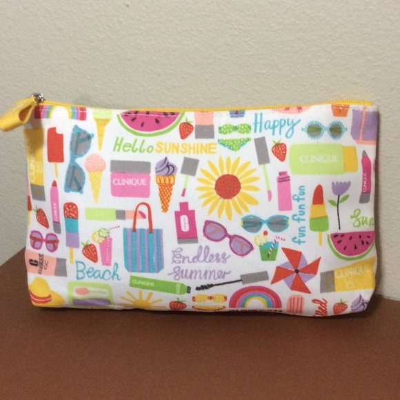 Clinique Handbags - FINAL! Clinique MakeUp Cosmetic Bag Colorful Girly