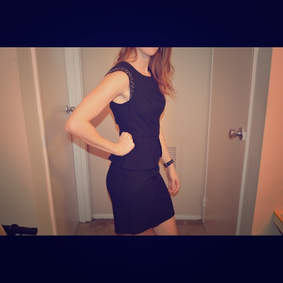 Black peplum dress