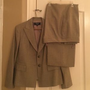 Tan jacket and pant suit for women size 12 P