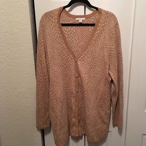 Boyfriend Long cardigan neutral print