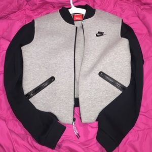 womens nike grey bomber jacket