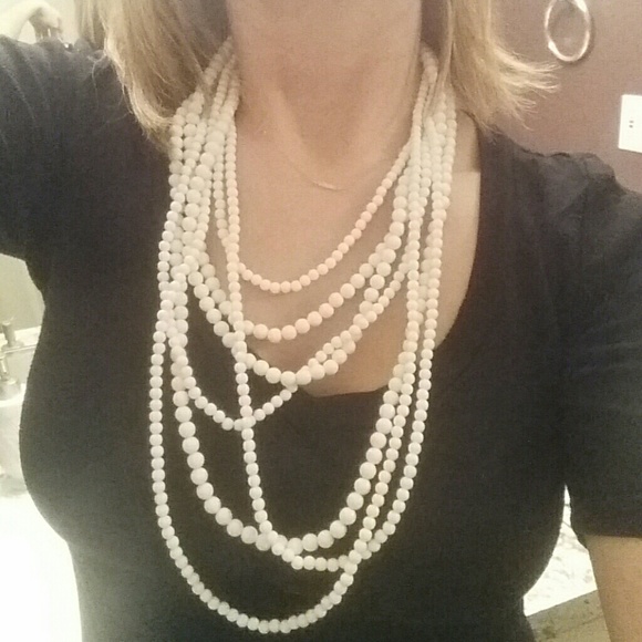 White bead necklace