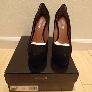 Boutique9 Black Suede heels BTKIMBERLY