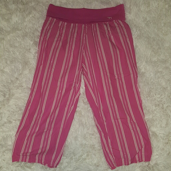 Pink victoria's secret cropped pajama bottoms.