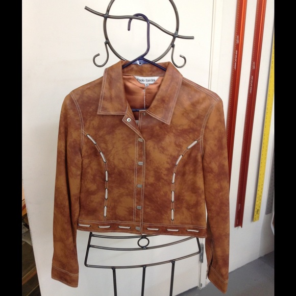 Paolo Santini brown leather coat