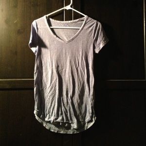 Short sleeve blue V-neck