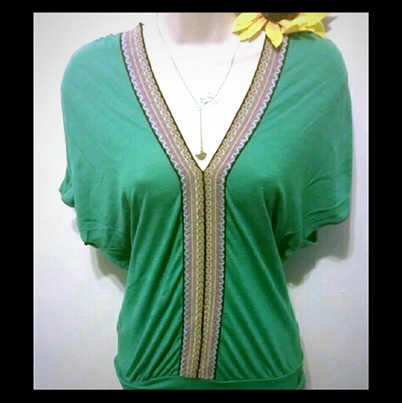 V neck plunge tribal shirt