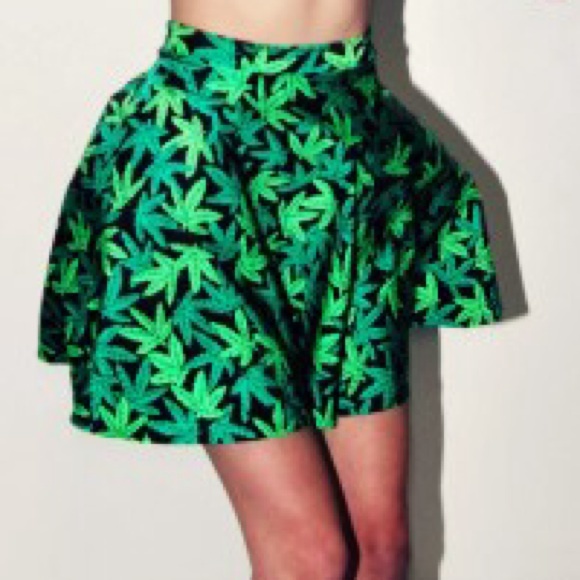 NWOT • Marijuana (Weed) print circle skirt
