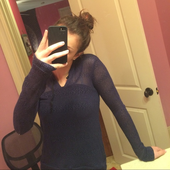 Navy Lace Hoodie
