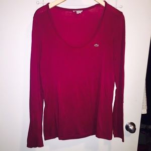 LACOSTE burgundy long sleeve