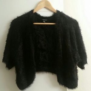 Black fuzzy shrug