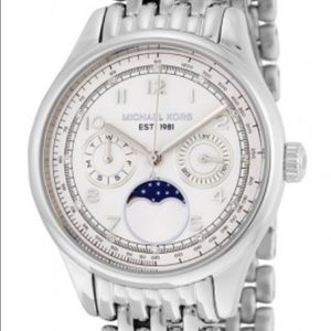 Michael Kors Silver "Amelia" moon phase watch