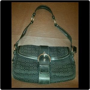 Authentic Coach Logo Purse With Leather Handle