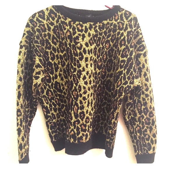 80's metallic leopard sweatshirt!