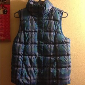 Blue Plaid Puffer Vest