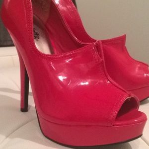 Charlotte Russe red patent platform heels
