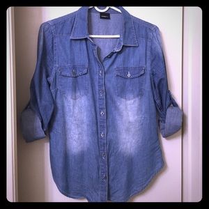 Denim button down