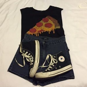 Black Pizza Muscle Tee