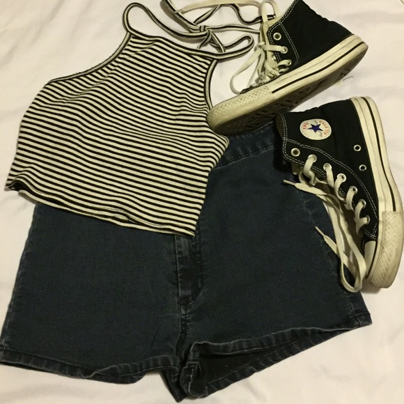 Dark Wash High Waisted Shorts