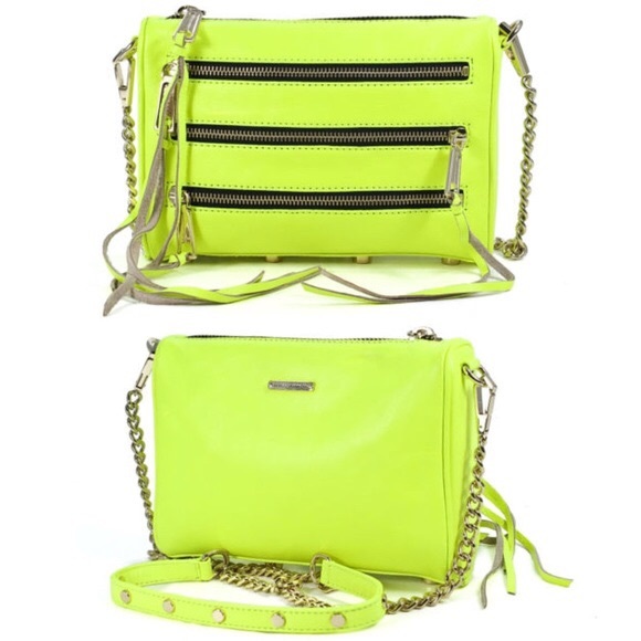 Rebecca Minkoff Handbags - Rebecca Minkoff 5 zip clutch - neon yellow