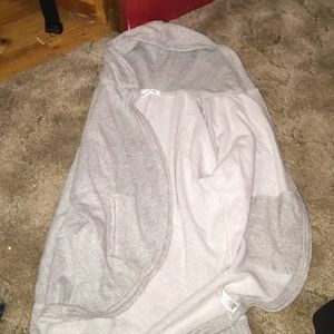 grey cardigan