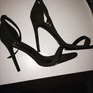 Misguided khaki strappy heels