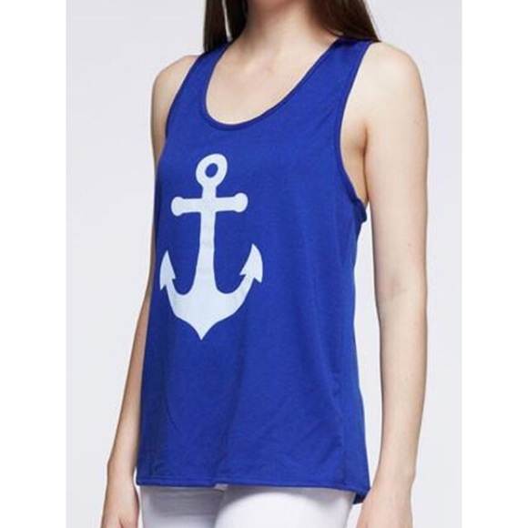 SOLD Royal Blue Anchor Tank Bow - Picture 1 of 3