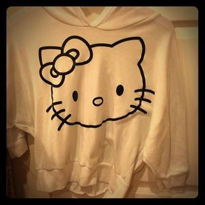 Hello kitty white shirt hoodie