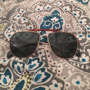 TOMS Booker Satin Gold Polarized Sunglasses