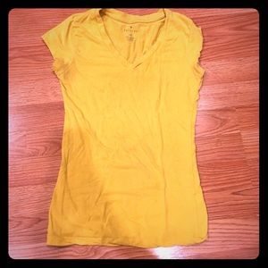 Yellow forever 21 short sleeve v neck