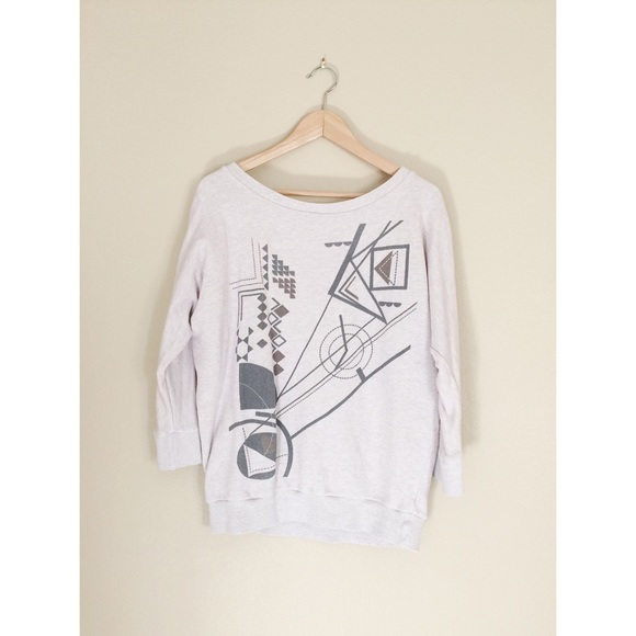 Off-White 3/4 Sweater with Geometric Design